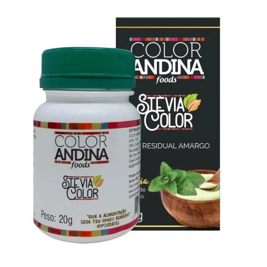 Color Andina Adoçante Natural 100% Stevia 20g sem Amargor Vegano Puro