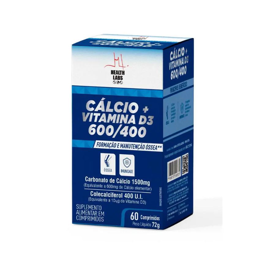 Health Labs Cálcio D3 600 400 60 cápsulas