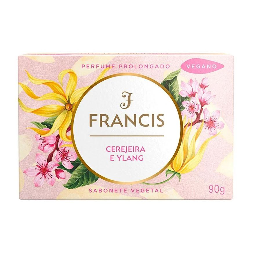 Francis Sabonete Luxo Cerejeira e Ylang 90g - Embalagem com 12 unidades