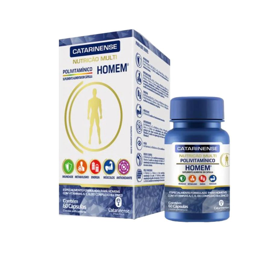 Catarinense Polivitamínico Vitamina Multi Homem 60 Cápsulas