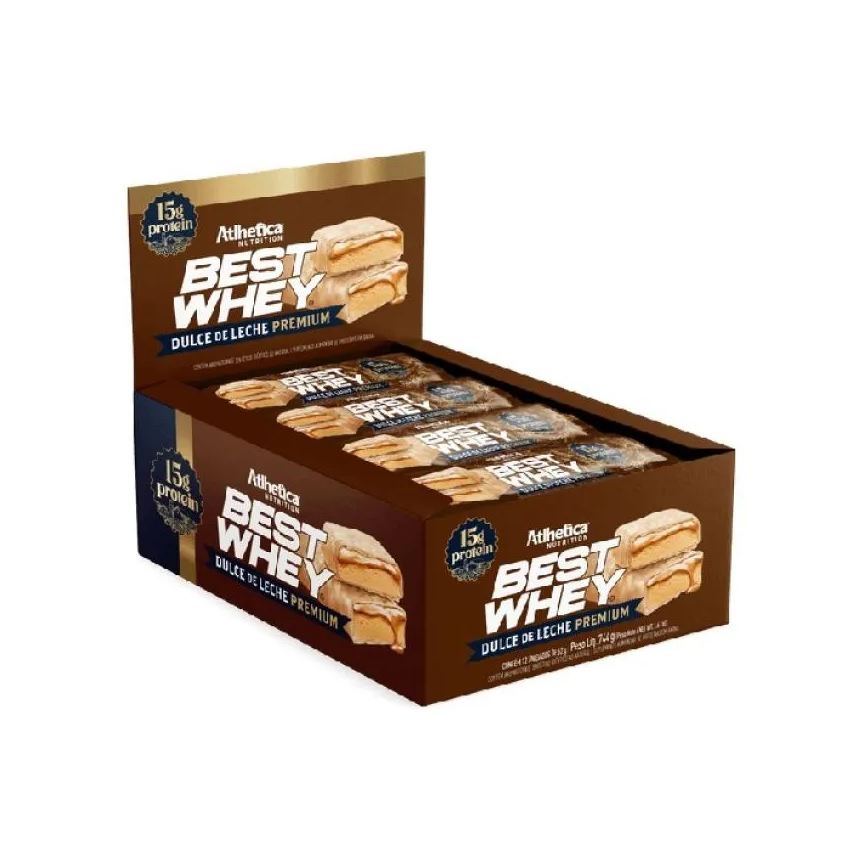 Atlhetica Nutrition Best Whey Bar 744g (display 12 Unidades de 62g) - Sabor: Dulce de Leche Premium (744g)