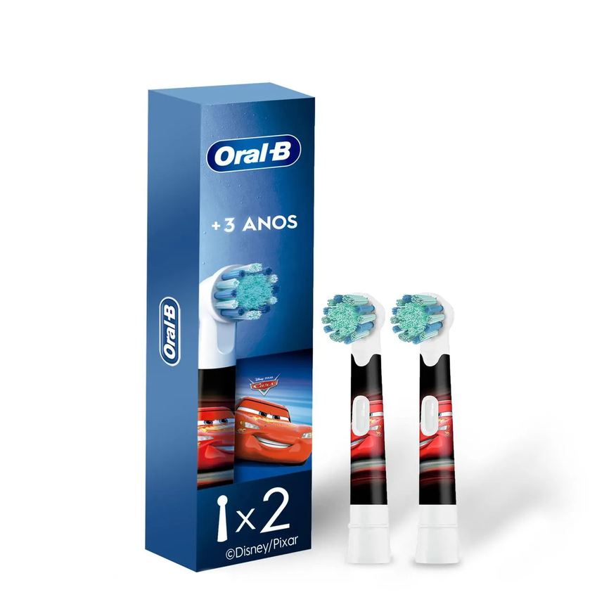 Oral-B Refil Escova de Dente Elétrica Infantil Disney Pixar Carros 2 Unidades