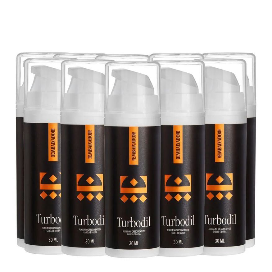 Embaixador Kit 10 Blend Crescimento Barba e Cabelo Turbodil 30ml