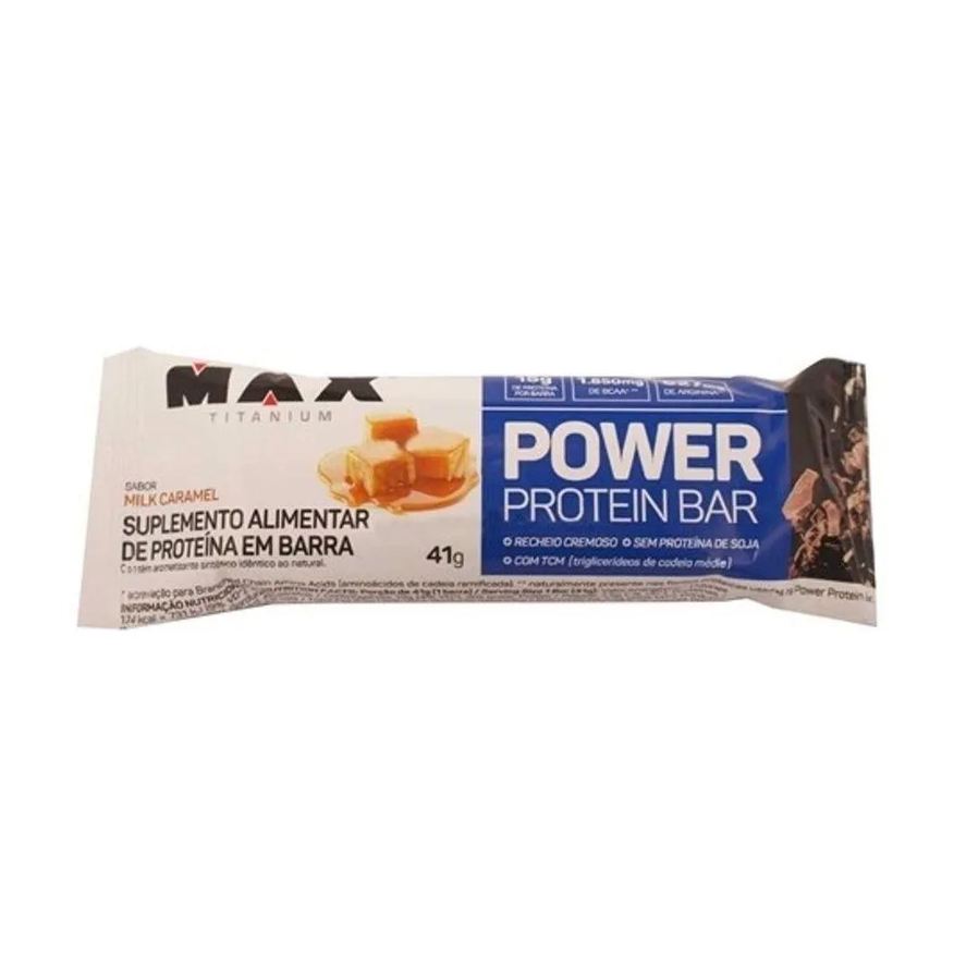 Max Titanium Power Protein Bar (41g) - Sabor: Milk Caramel