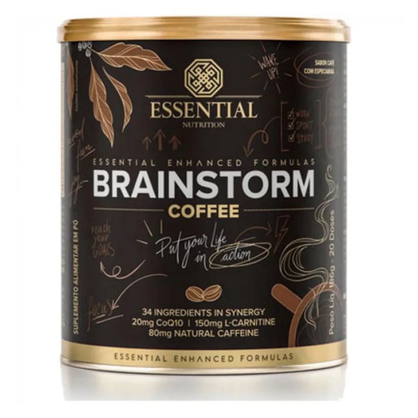 Essential Nutrition Brainstorm Coffee com Coq10 + Tcm - Café com Especiarias - 186g