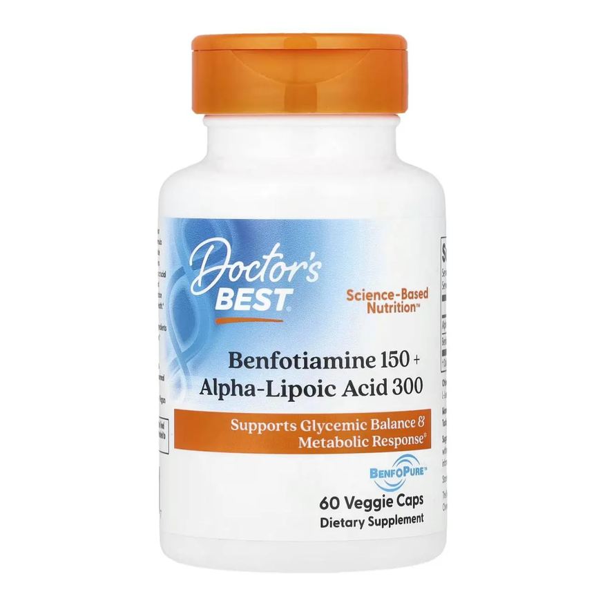 Doctor's Best Benfotiamina 150mg + Ácido Alfa Lipóico 300mg 60 Cápsulas
