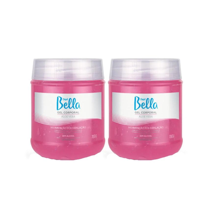 Kit 2 Gel Pós Depilação Corpo Hidrata Aloe Vera Depil Bella