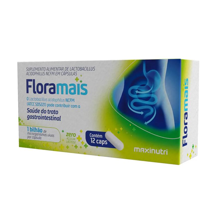 Maxinutri Floramais Probiotico Lactobacillus 12 Cápsulas
