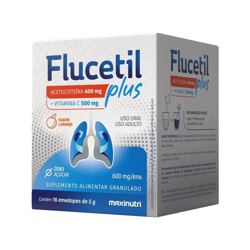 Maxinutri Flucetil Plus + Vit C 500mg Sachê Granulado 16x5g
