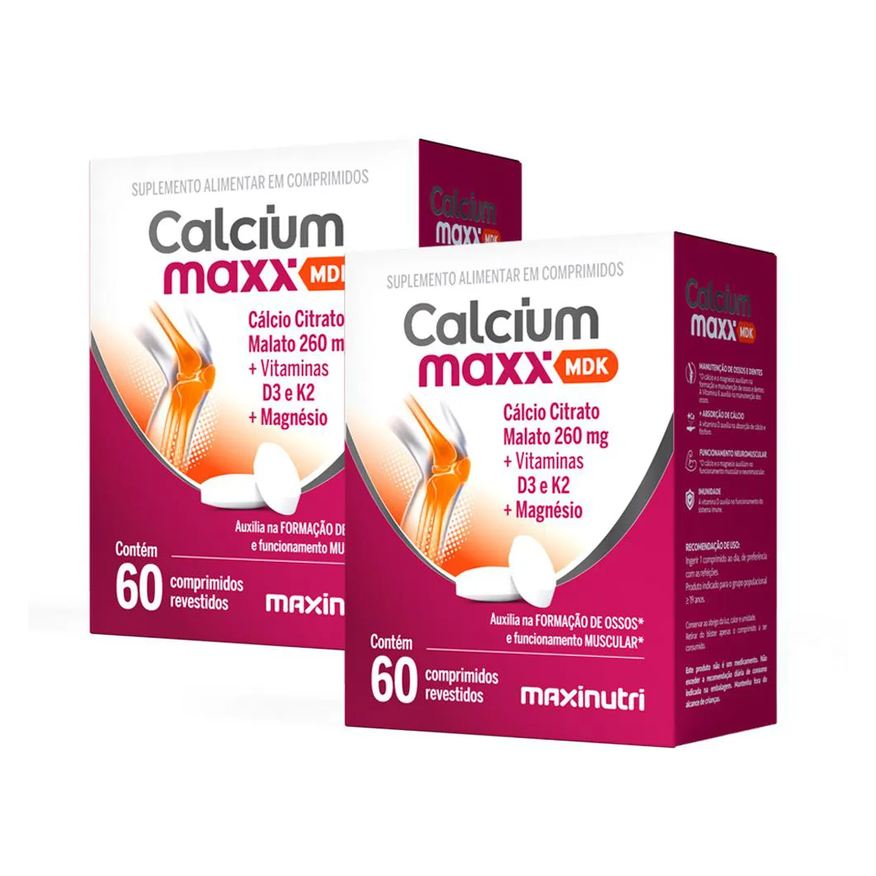 Maxinutri Kit 2 Calcium Maxx Mdk Cálcio Citrato Malato 260mg