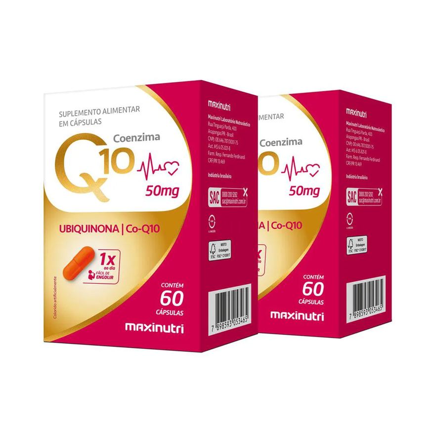Maxinutri Kit 2 Coenzima Q10 Gold Ubiquinona 50mg 60 Cápsula