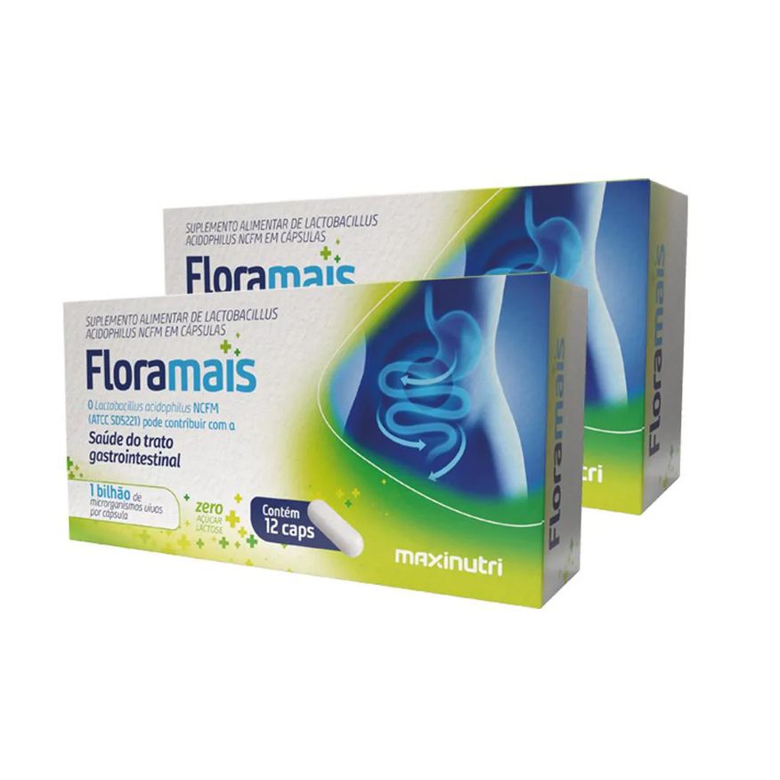 Maxinutri Kit 2 Floramais Probiotico Lactobacillus 12 Cápsulas