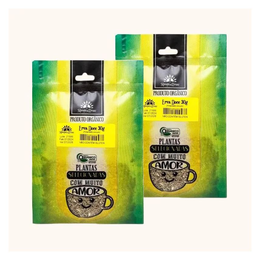 KAMPO DE ERVAS KIT 2X: CHá DE ERVA DOCE ORGâNICA 30g