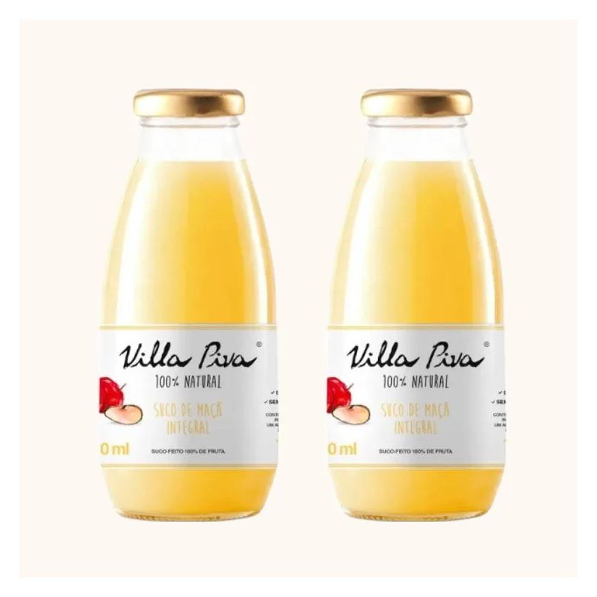 Villa Piva Kit 2x: Suco de Maçã Integral Sem Açúcar 300ml