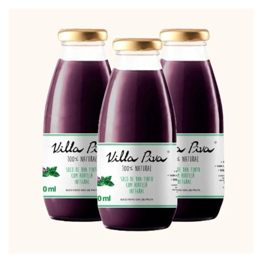 Villa Piva Kit 3x: Suco de Uva com Hortelã Sem Açúcar 300ml
