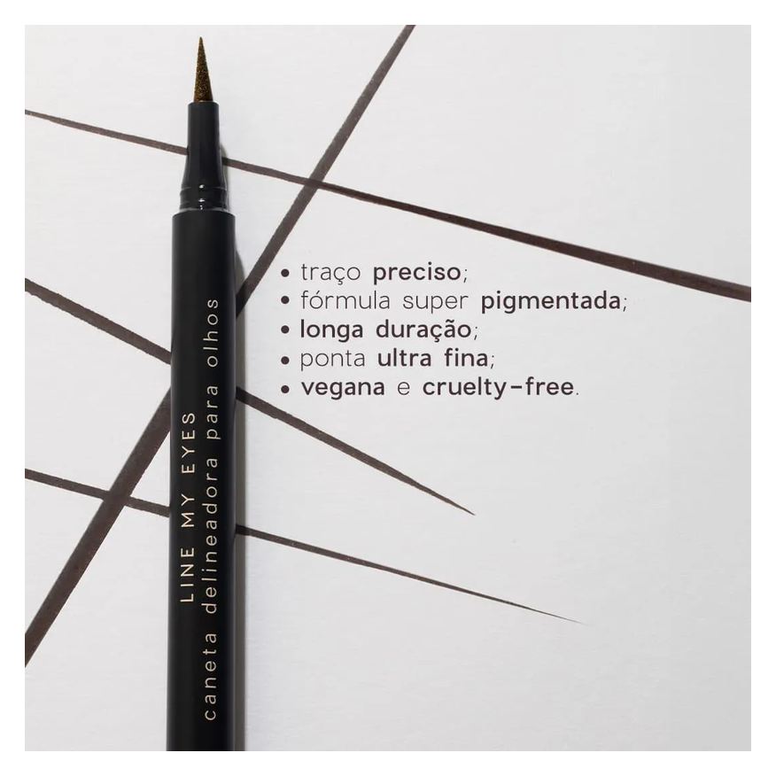 Delineadora Caneta Marrom - Line My Eyes Océane Edition 1,2ml