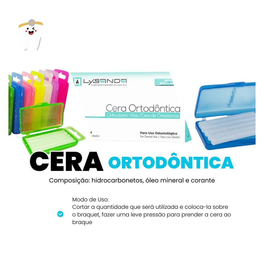 Ortodôntica Cera para Aparelho Proteção Labios 50 Bastões