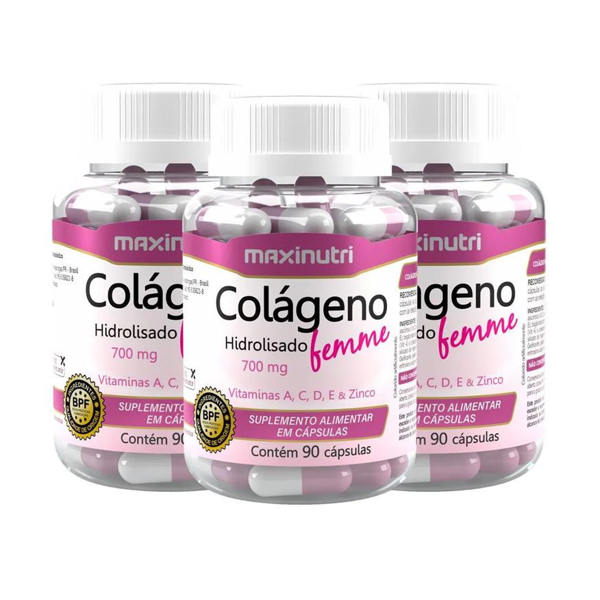 MAXINUTRI KIT 3 COLáGENO FEMME 90 CáPSULAS
