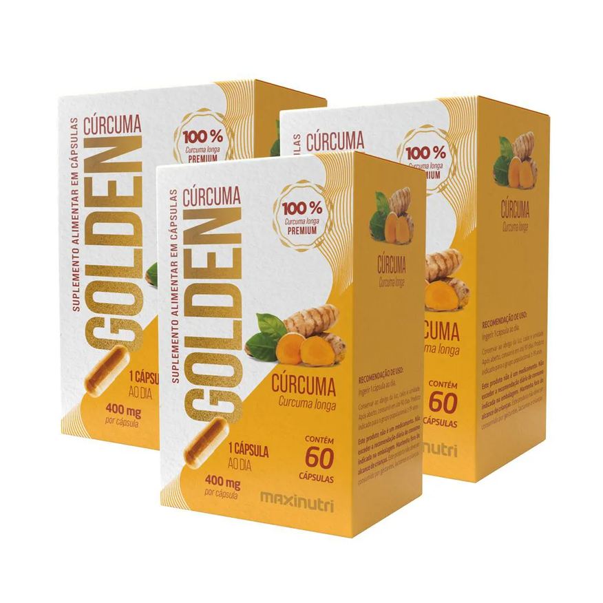MAXINUTRI KIT 3 CURC GOLDEN 400mg CúRCUMA LONGA 60 Cápsulas