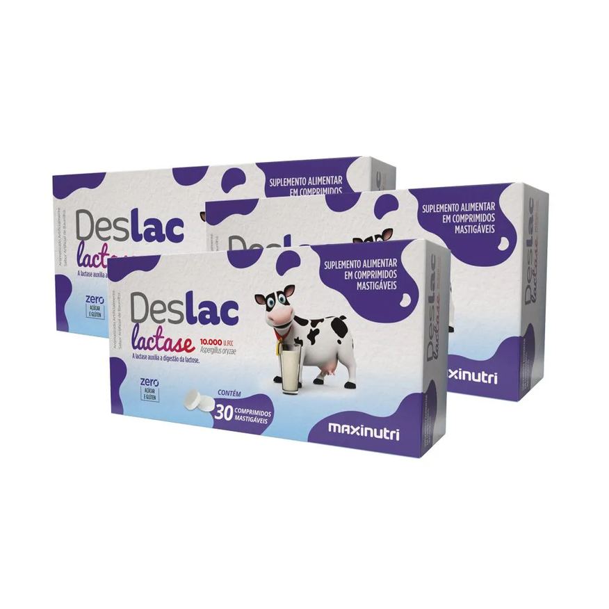 Maxinutri Kit 3 Deslac Mastigável 30 Cápsulas