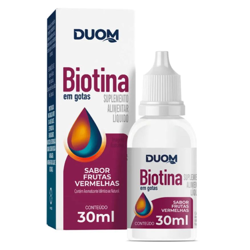 Duom Biotina em Gotas Sabor Frutas Vermelhas 30ml
