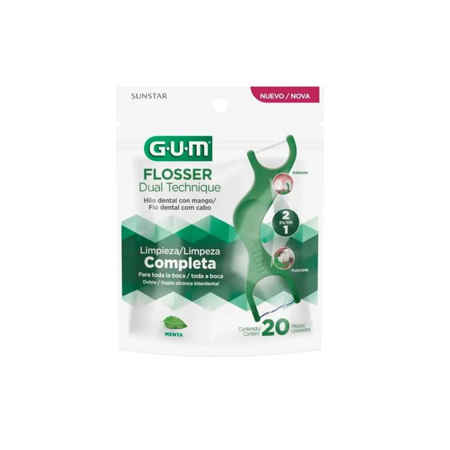 Gum Fio Dental Flosser Dual Technique 20un