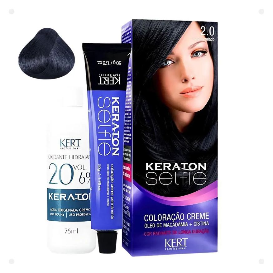 Kert Coloração Creme Keraton Selfie 2.0 Preto Azulado