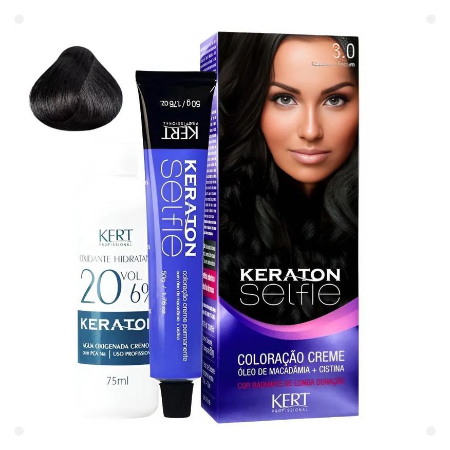 Kert Coloração Creme Keraton Selfie 3.0 Castanho Escuro