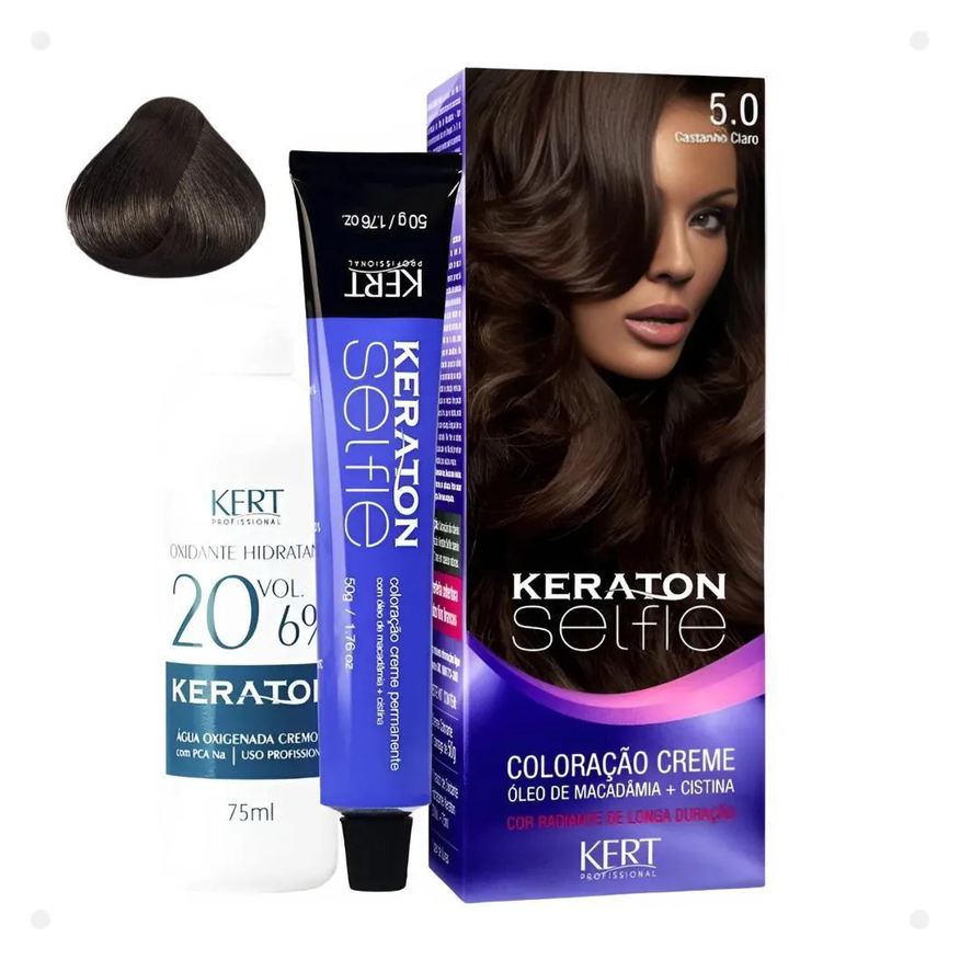 Kert Coloração Creme Keraton Selfie 5.0 Castanho Claro