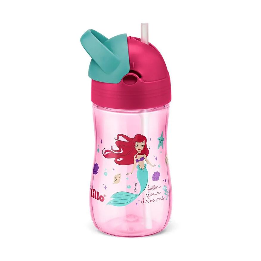 Lillo Copo de Treinamento Infantil Canudo Disney 300ml Rosa