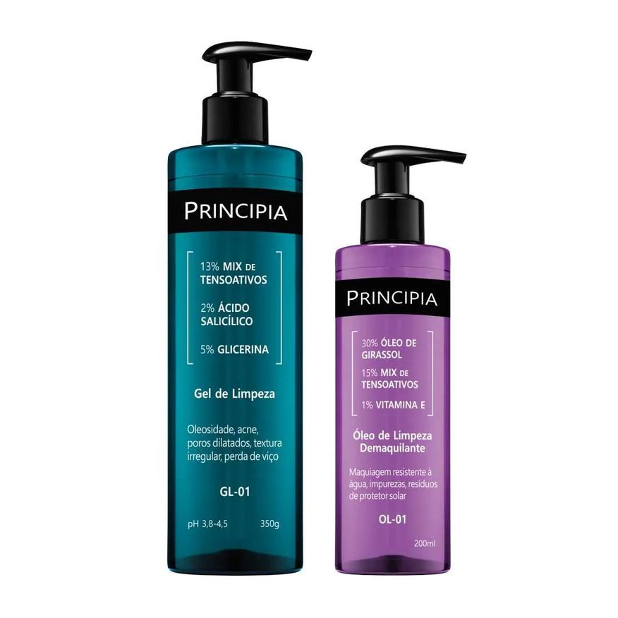 Principia Kit Limpeza Profunda Anti Acne Gel de Limpeza Gl-01 + Oleo de Limpeza Ol-01