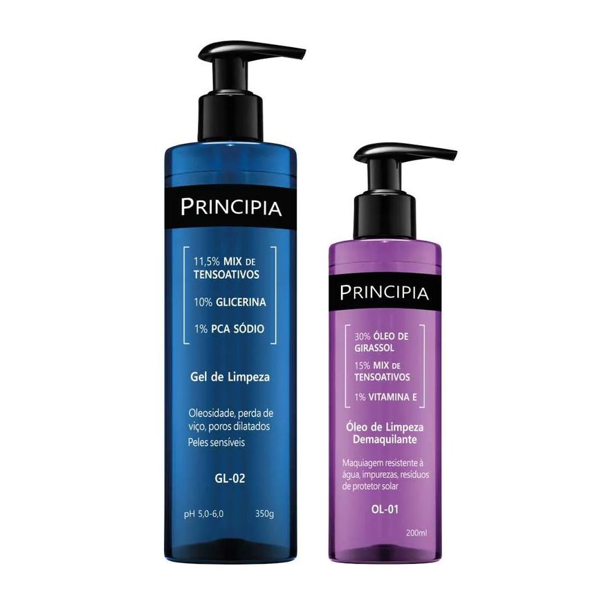 Principia Kit Limpeza Profunda Todos Os Tipos de Pele Gel de Limpeza Gl-02 + Oleo de Limpeza Ol-01