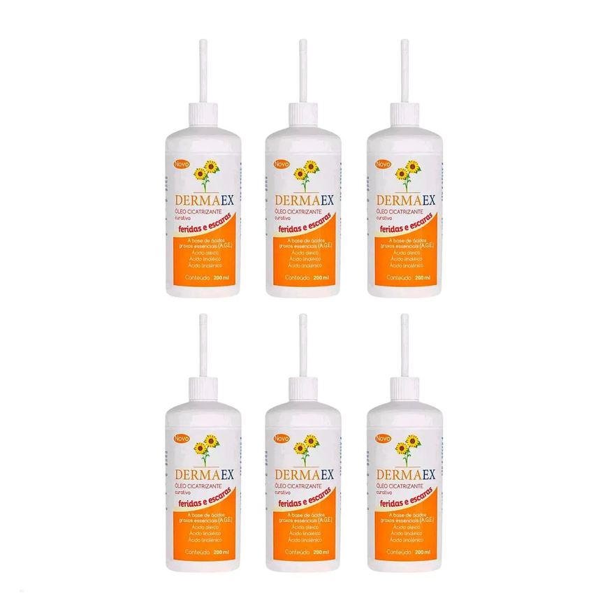 Kit com 6 - Óleo de Girassol Cicatrizante Dermaex 200ml