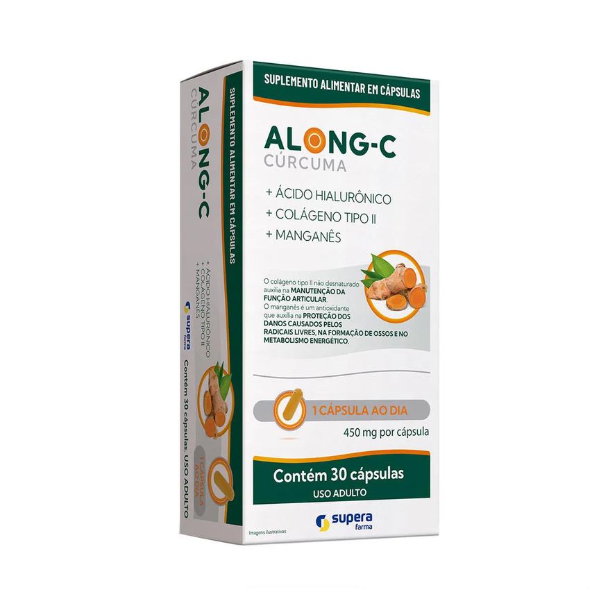 Supera Cúrcuma + Colágeno Tipo ll Along-C 30 Cápsulas