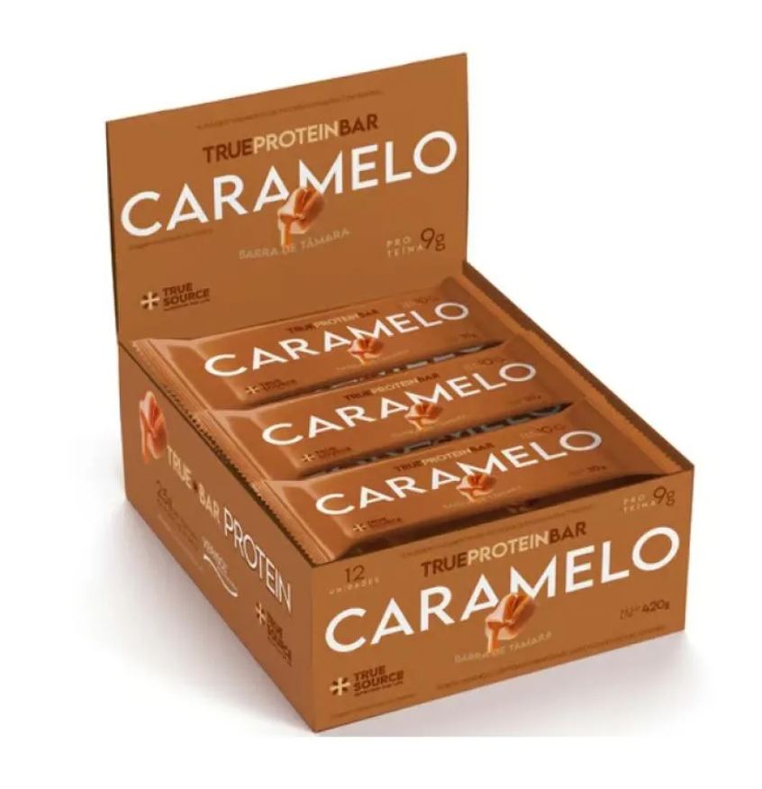 True Protein Bar Display (12 Unid. 35g) - Sabor: Caramelo