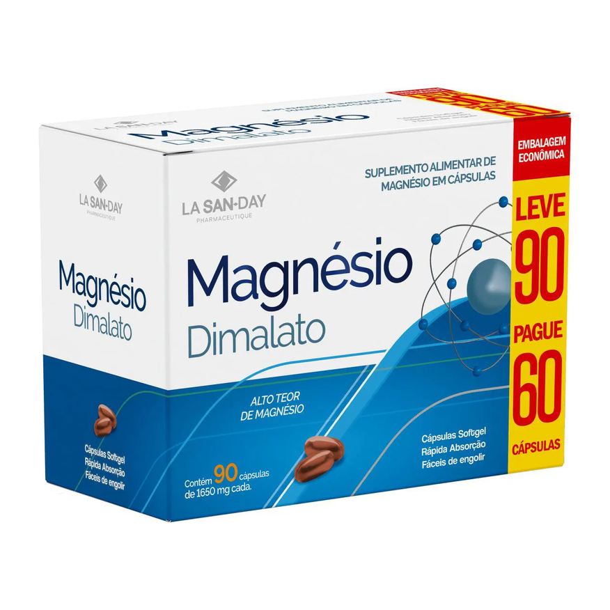 La San Day Magnésio Dimalato - 90 cápsulas