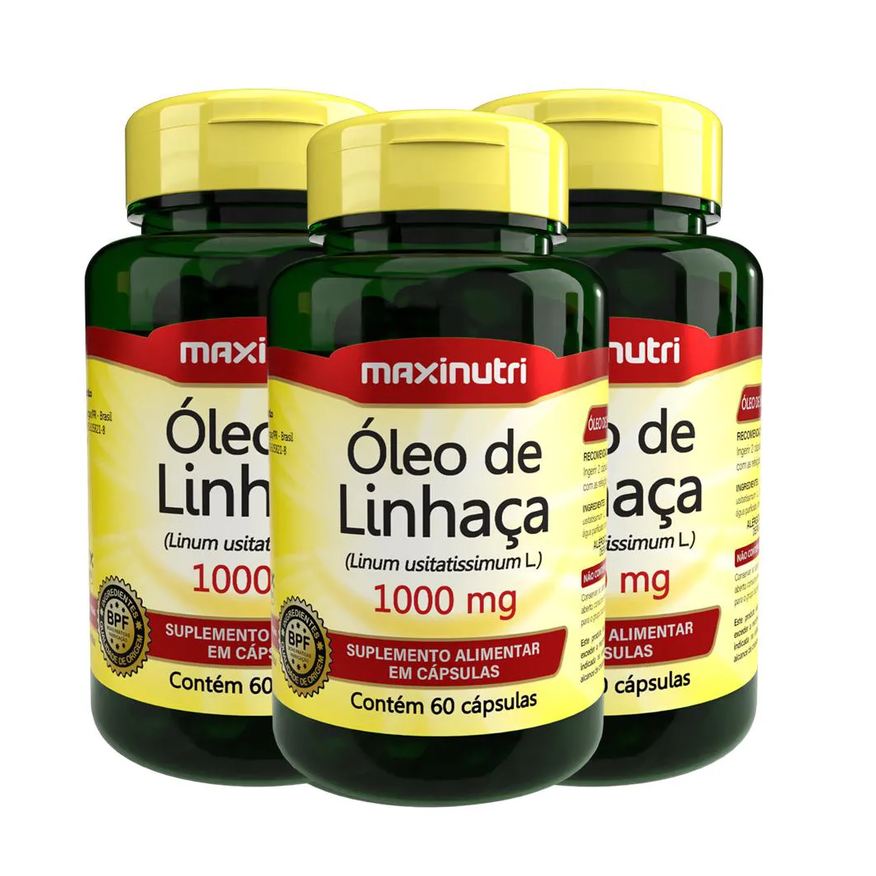Maxinutri Kit 3 Óleo de Linhaça 60 Capsulas 1000mg