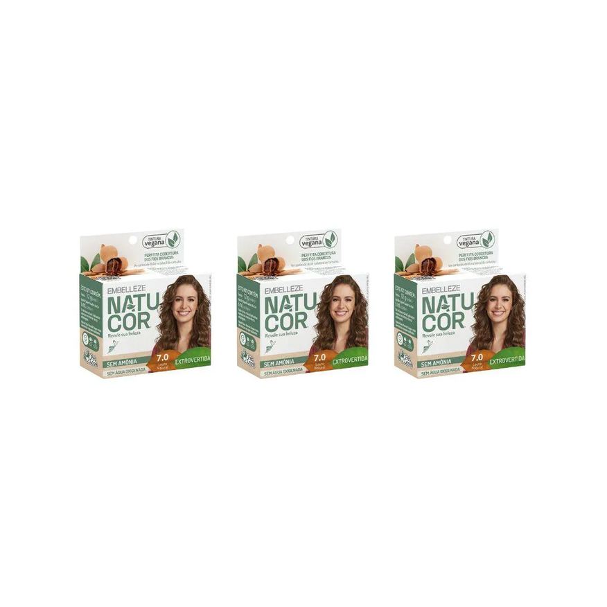 Embelleze Coloraçao Natucor 7.0 Louro Natural - Kit C / 3un