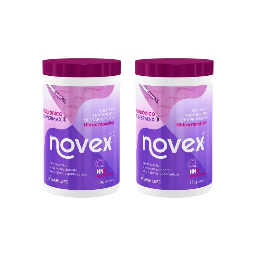 Novex Creme de Tratamento 1kg Hialuronico Powermax - Kit C / 2un
