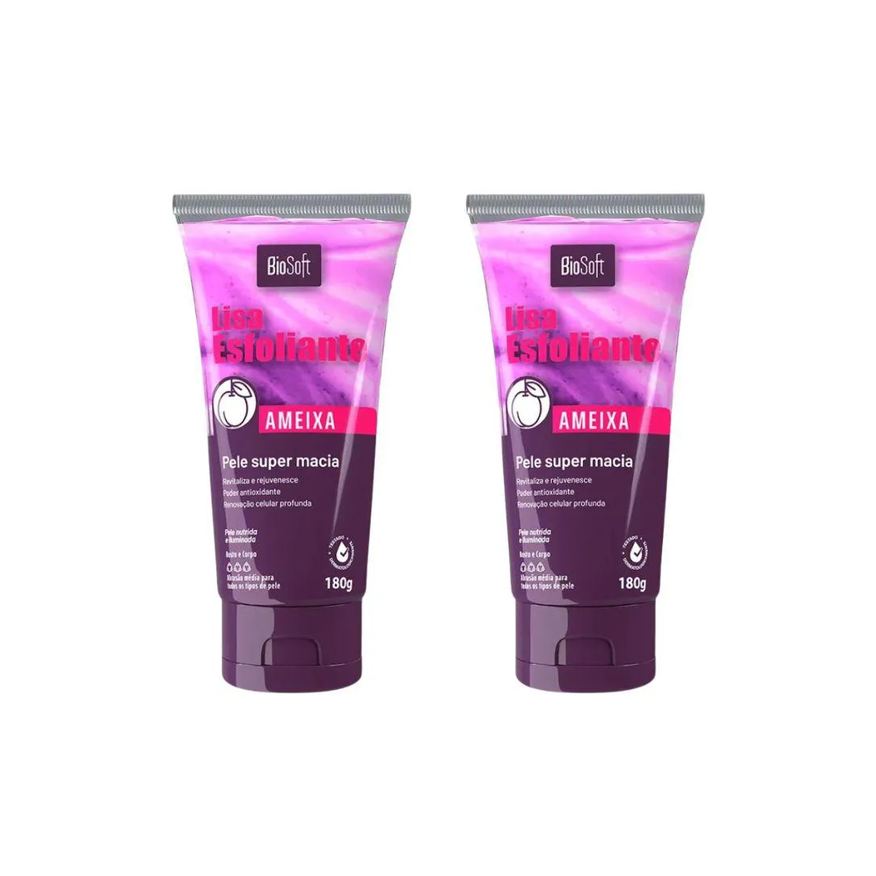 Soft Hair Creme Esfoliante 180g Ameixa - Kit C / 2un