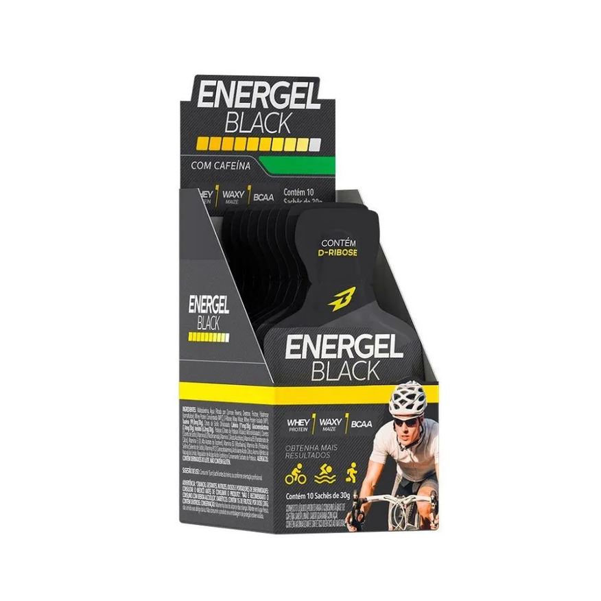 Body Action Energel Black Caixa com 10 Sachês (300g) - Sabor: Limonada