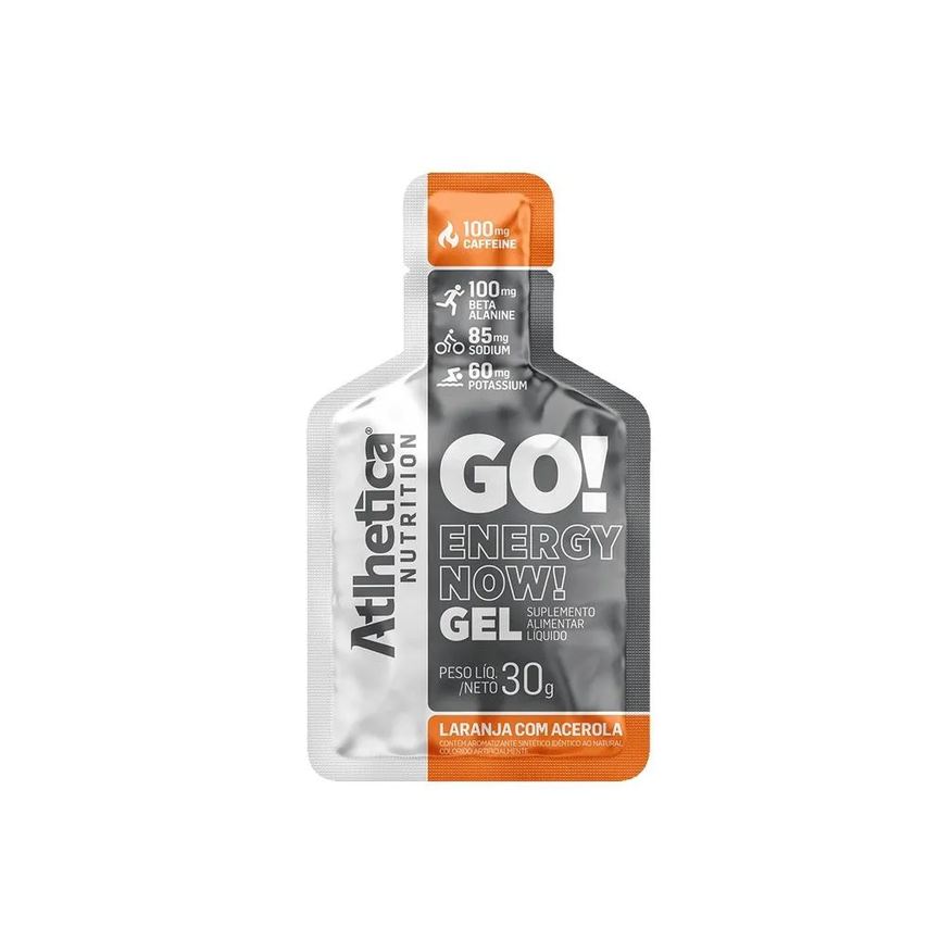 Atlhetica Nutrition Go Energy Now Gel (display 10 Unid. 30g) - Sabor: Laranja C/ Acerola