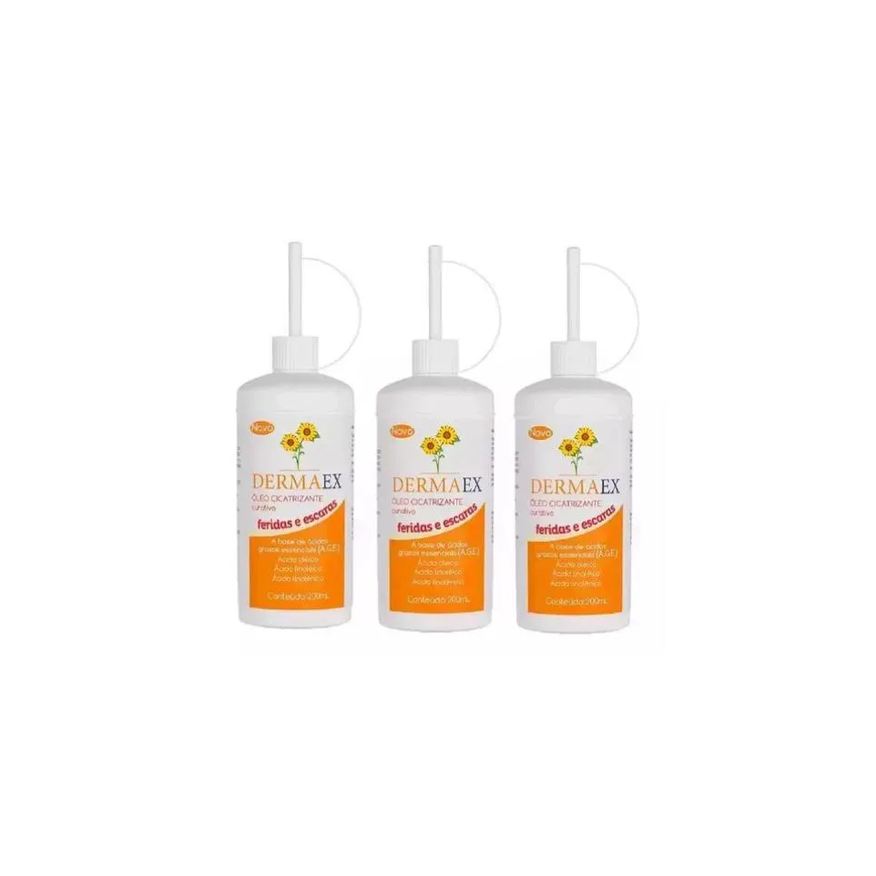 Dermaex Kit C / 3 Óleos de Girassol Cicatrizante P / Feridas e Escaras