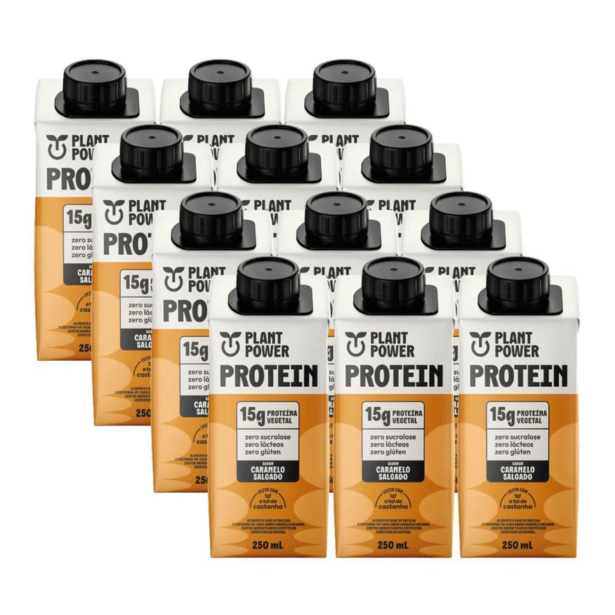 Plant Power 12x Bebida Vegetal 15g Protein Caramelo Salgado 250ml