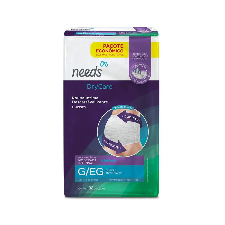 Needs Roupa Íntima Descartável Pants DryCare G/EG 32 Unidades