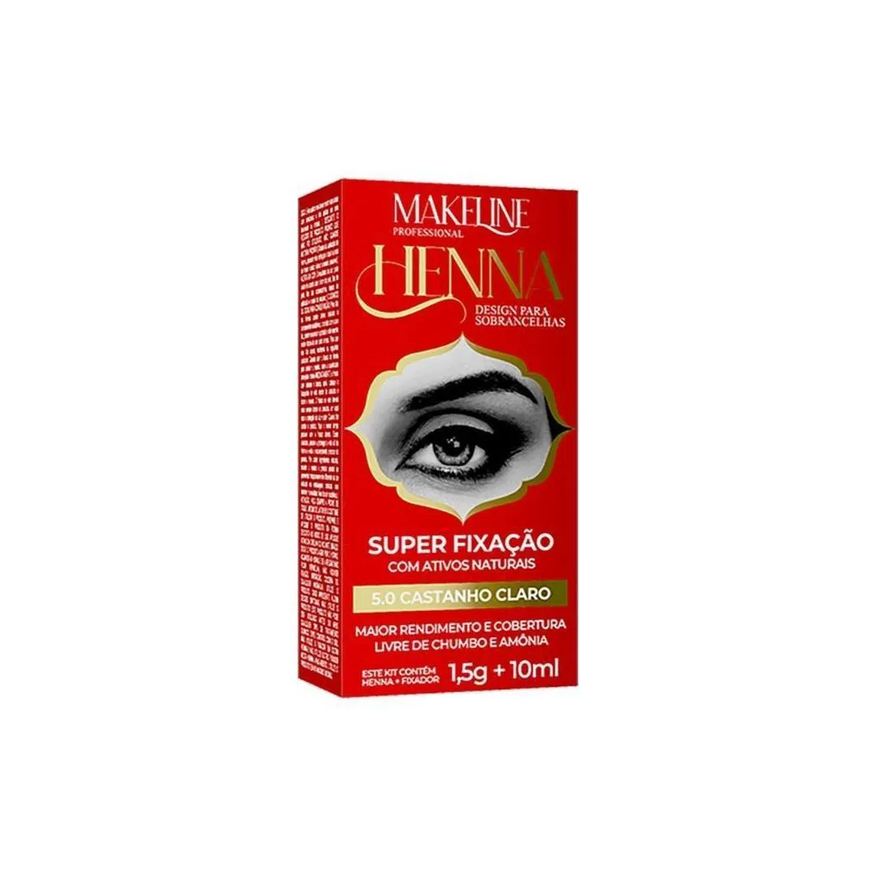 Makeline Henna Sobrancelha Makaline 1,5g Castanho Claro 5.0