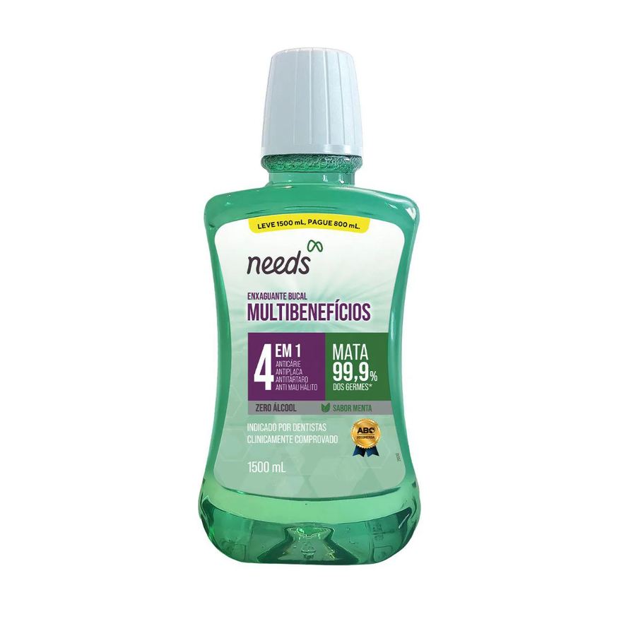 Needs Enxaguante Bucal Ação 4 em 1 1500ml
