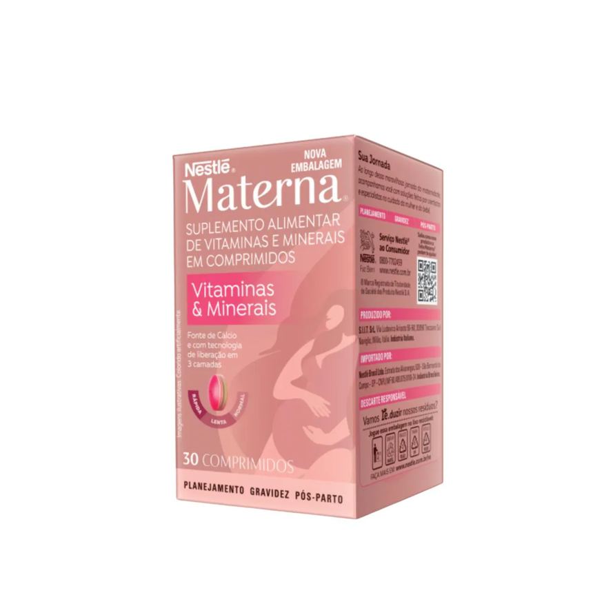 Materna Suplemento Vitamina e Minerais 30 Cpr – Nestlé