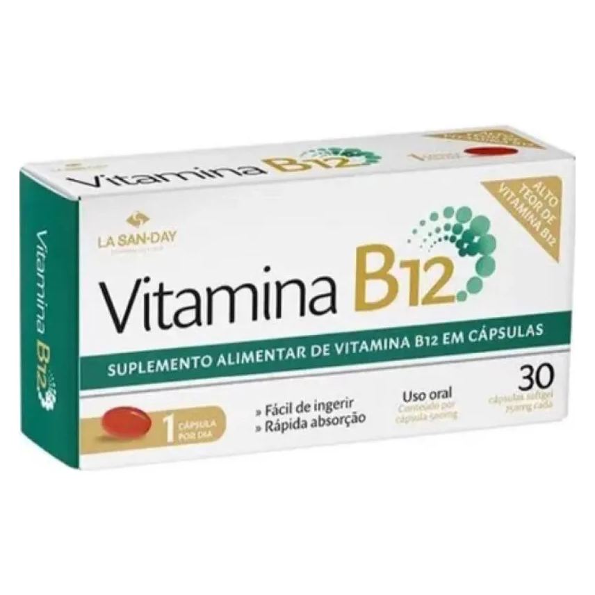La San Day Suplemento Alimentar Vitamina B12 30 Cápsulas - La San-day