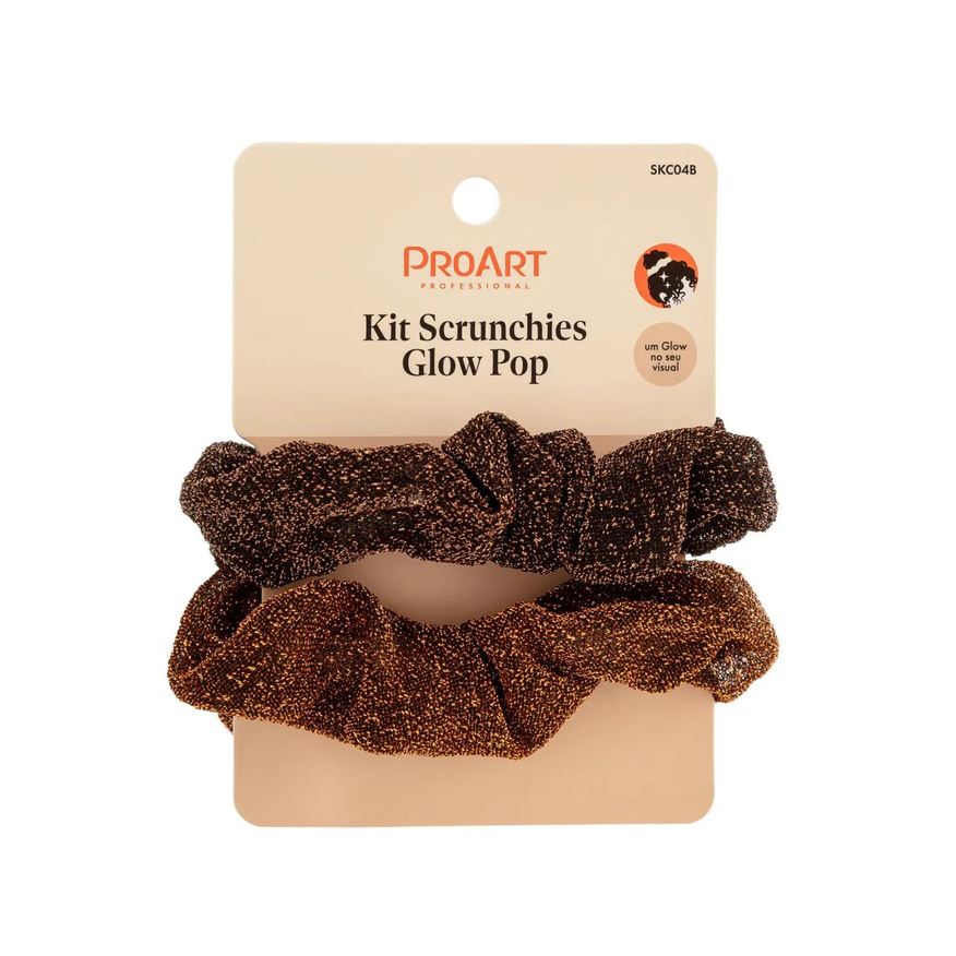 Proart Kit de Scrunchie Glow Pop 2 Peças - Marrom